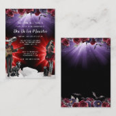 Carte d'invitation florale pour le jour des morts (Devant / Derrière)