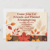 Carte d'invitation Friends et Flannel Friendsgivin (Devant)