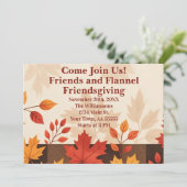 Carte d'invitation Friends et Flannel Friendsgivin (Debout devant)