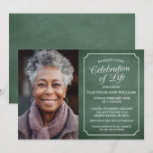 CARTE D'INVITATION FUNÉRAIRE DE CÉLÉBRATION DE LA (Devant / Derrière)