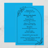 Carte d'invitation funéraire minimaliste personnal (Devant / Derrière)