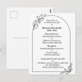 Carte d'invitation funéraire minimaliste personnal (Devant / Derrière)