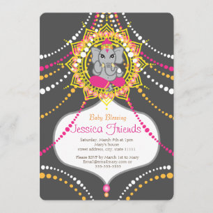 Carte d'invitation Ganesha Baby shower 5" x 7"