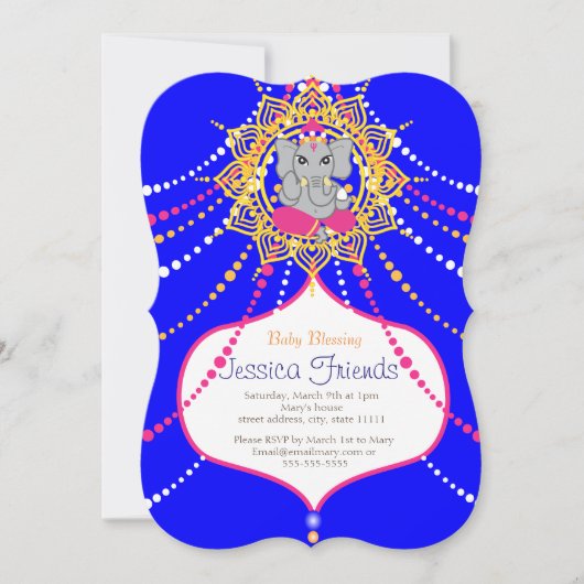 Carte d'invitation Ganesha Baby shower 5" x 7" (Devant)