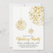 Carte d'invitation Gold Holiday / Christmas Party (Devant)