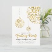 Carte d'invitation Gold Holiday / Christmas Party (Debout devant)
