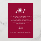 Carte d'invitation Gold Snowflake Frame Holiday (Verso)