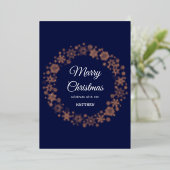 Carte d'invitation Gold Snowflake Frame Holiday (Debout devant)