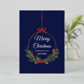 Carte d'invitation Gold Snowflake Frame Holiday (Debout devant)