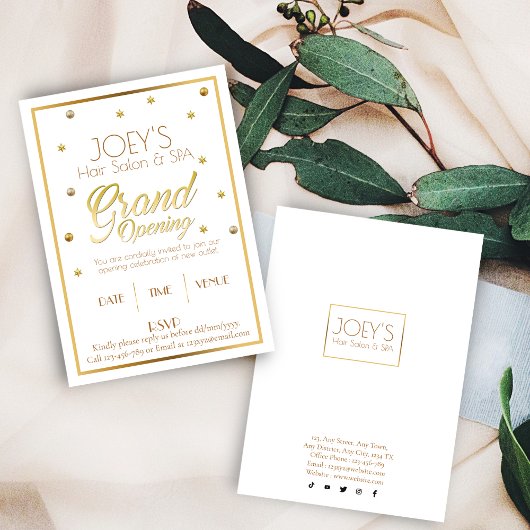 Carte d'invitation Golden Grand Ouverture Cérémoni