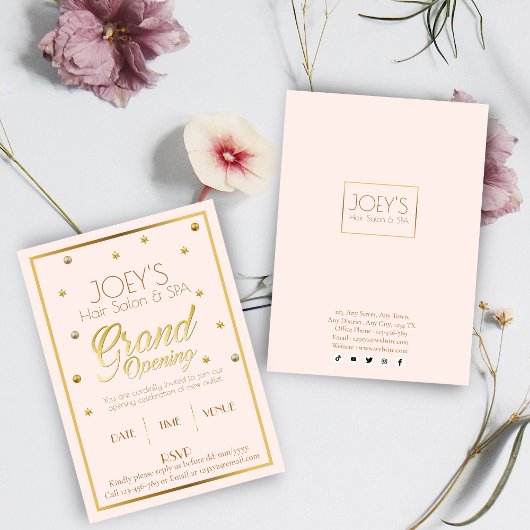 Carte d'invitation Golden Grand Ouverture Cérémoni