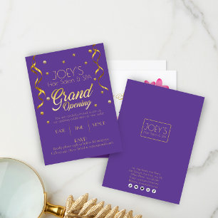 Carte d'invitation Golden Grand Ouverture d'entrep