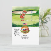 Carte d'invitation Golf 4 juillet Chat enregistrer (Debout devant)