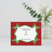Carte d'invitation Green Ribbon Holiday Party (Debout devant)