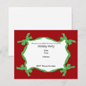 Carte d'invitation Green Ribbon Holiday Party (Devant / Derrière)