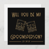 Carte d'invitation Groomsperson Lunettes de whisky (Devant / Derrière)
