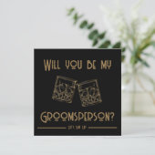Carte d'invitation Groomsperson Lunettes de whisky (Debout devant)