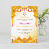 Carte d'invitation Gujarati Haldi & Manglik Prasan (Debout devant)