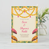 Carte d'invitation Haldi indienne | Carte jaune au (Debout devant)