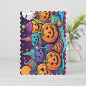 Carte d'invitation Halloween (Debout devant)
