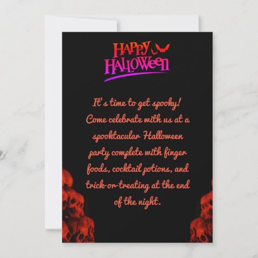 Carte d'invitation Halloween (Devant)