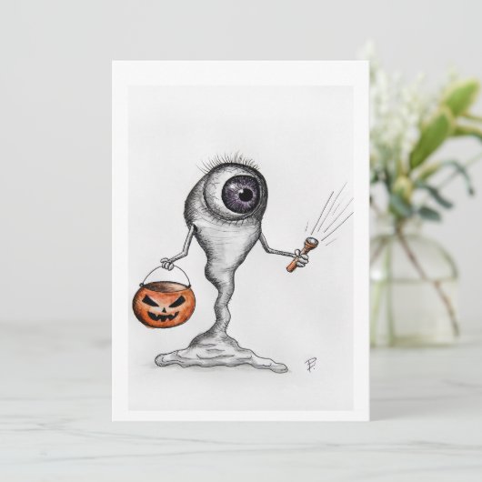 Carte d'invitation Halloween (Debout devant)