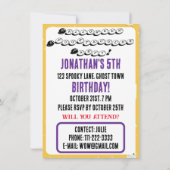 Carte d'invitation Halloween avec des fantômes mig (Dos)