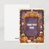Carte d'invitation Halloween mignonne 2026 #7 (Devant / Derrière)
