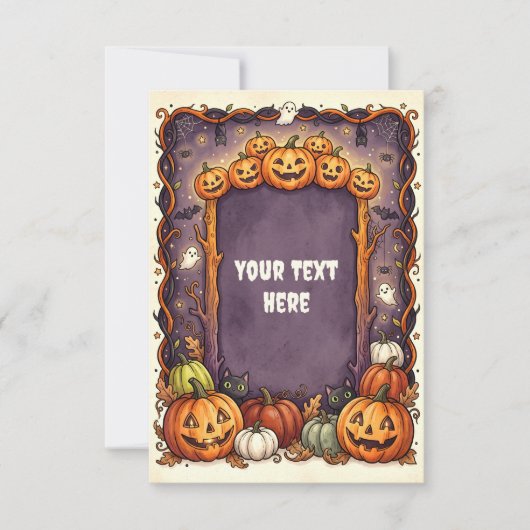 Carte d'invitation Halloween mignonne 2026 #7 (Devant)