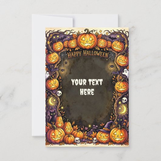 Carte d'invitation Halloween mignonne 2026 #8 (Devant)