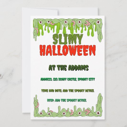 Carte d'invitation Halloween mince (Dos)