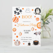 Carte d'invitation Halloween modifiable (Debout devant)
