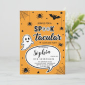 Carte d'invitation Halloween Spooktacular, mignonn (Debout devant)