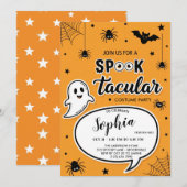 Carte d'invitation Halloween Spooktacular, mignonn (Devant / Derrière)