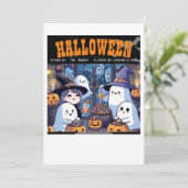 Carte d'invitation Halloween, style de fête famili (Debout devant)