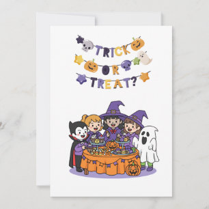 Carte d'invitation Halloween 'Trick or Treat' mign