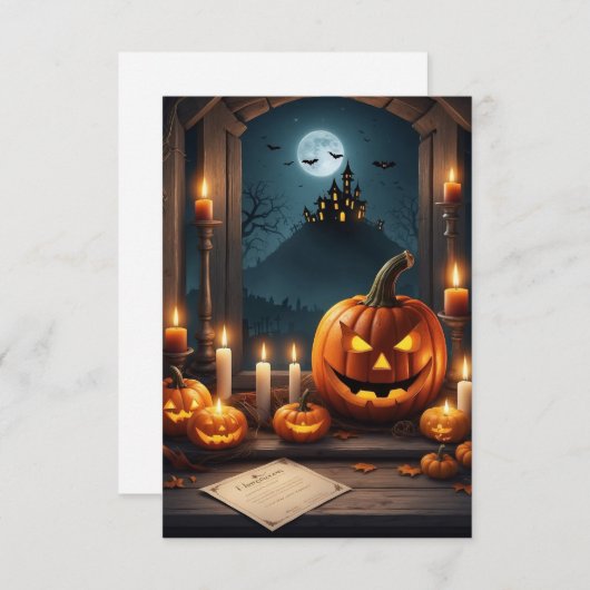 Carte d'invitation Halloween vide (Devant / Derrière)