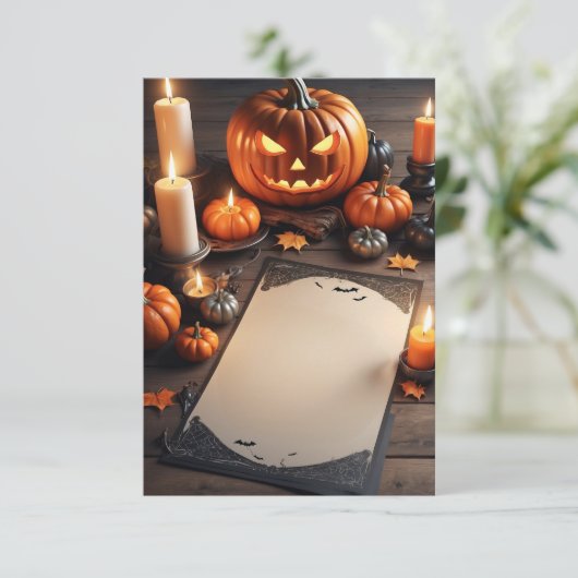 Carte d'invitation Halloween vide (Debout devant)