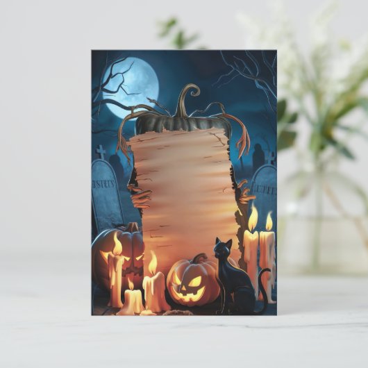 Carte d'invitation Halloween vide (Debout devant)