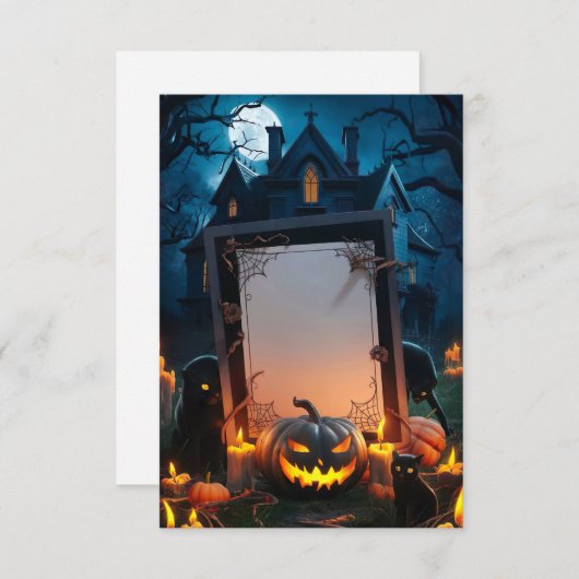 Carte d'invitation Halloween vide (Devant / Derrière)