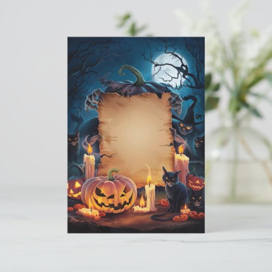 Carte d'invitation Halloween vide (Debout devant)