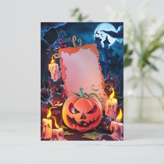 Carte d'invitation Halloween vide (Debout devant)