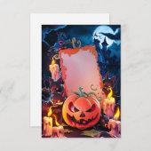 Carte d'invitation Halloween vide (Devant / Derrière)