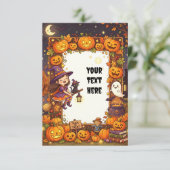 Carte d'invitation Halloween vierge 2026 #2 (Debout devant)