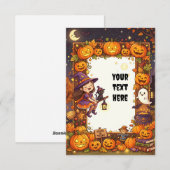 Carte d'invitation Halloween vierge 2026 #2 (Devant / Derrière)