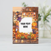 Carte d'invitation Halloween vierge 2026 #3 (Debout devant)
