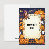 Carte d'invitation Halloween vierge 2026 #4 (Devant / Derrière)