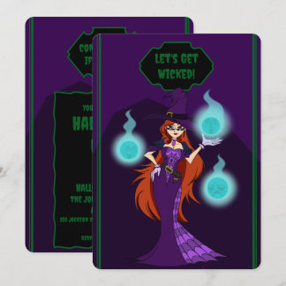 Carte d'invitation Halloween Witch