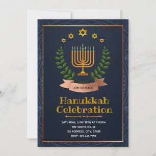 Carte d'invitation Hanukkah joyeuse