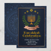 Carte d'invitation Hanukkah joyeuse (Devant / Derrière)